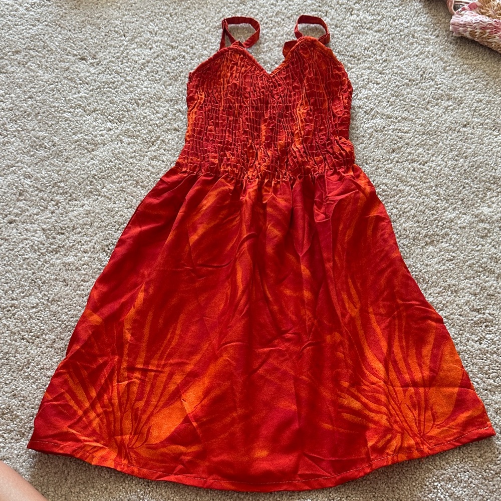 Vibrant Red and Orange Sundress